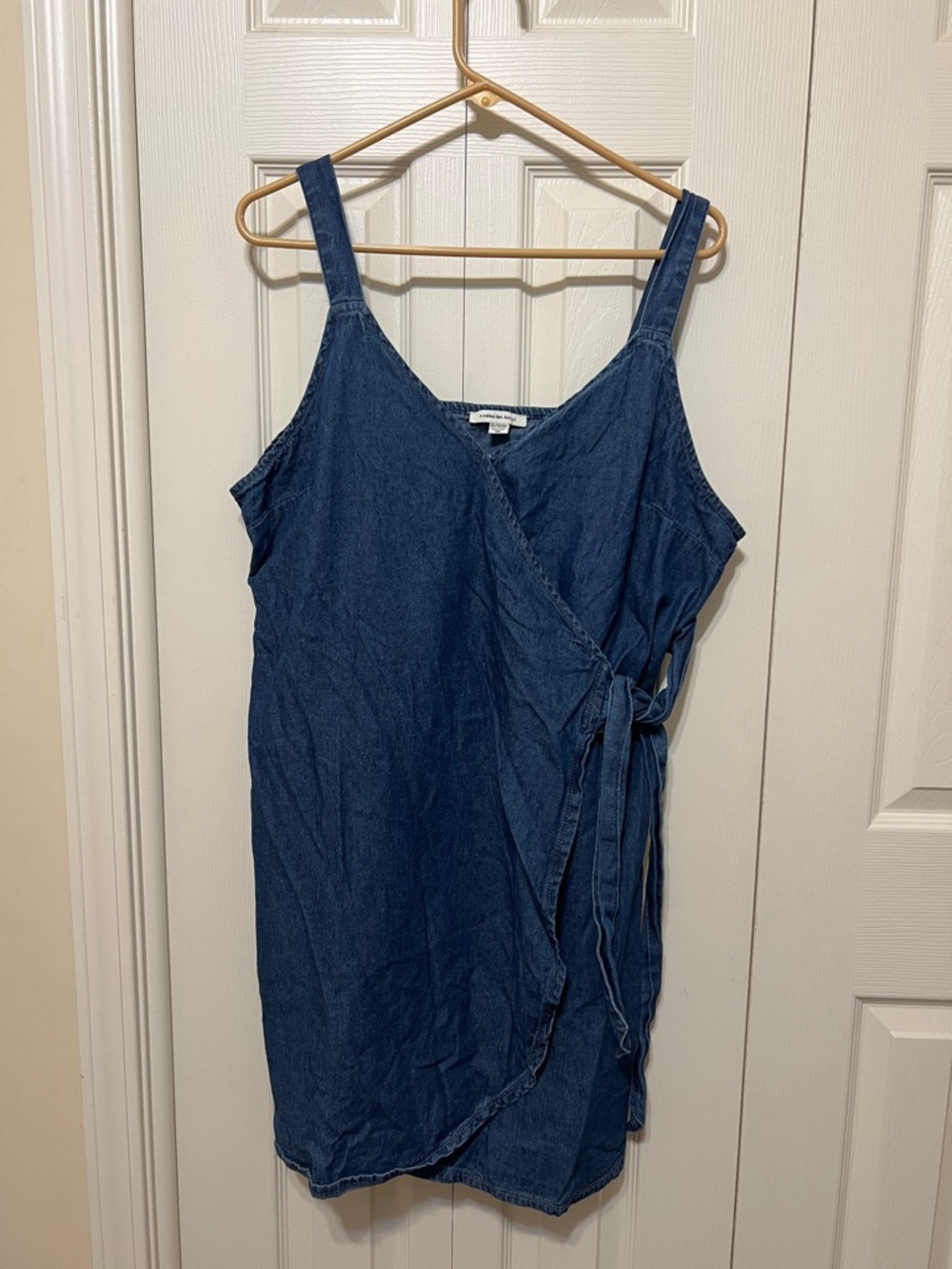 Never worn . American Eagle Outfitters Denim V-Neck Top - Blue.
